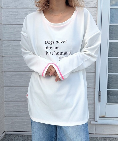 セール】ジョーゼットプリントロンT（Tシャツ/カットソー）｜Q（キュー