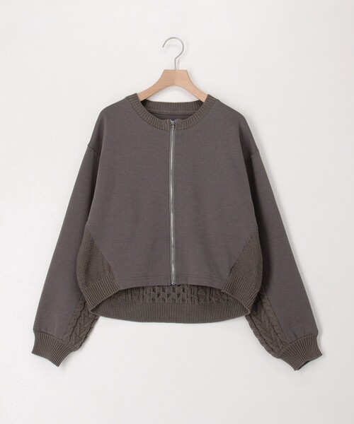 MICO COULIER（ミコクリエ）の「ケーブルドッキングカーディガン（カーディガン/ボレロ・レディース・モカ/チャコールグレー・38）」の20枚目の写真