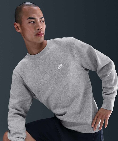 メンズウェア CLUBHAUS Crewneck Light Sweat- Lt.Gray ナイキ スポーツウェア クラブ メンズ フリース クルーネック
