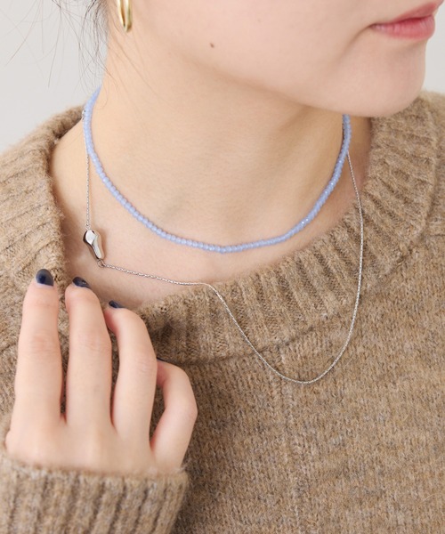 PAPILLONNER（パピヨネ）の「ビーズ2WAYネックレス（ネックレス・レディース・シルバー/ゴールド・FREE）」の2枚目の写真