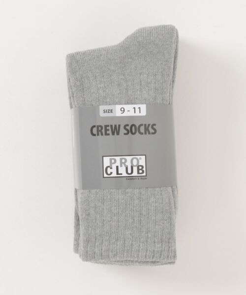 PRO CLUB (プロクラブ)の「【PRO CLUB】Heavyweight Crew Socks(3pairs) 3足セット クルーソックス P-183CR UNTR(ソックス/靴下・メンズ・ホワイト/ブラック/グレー・L/M)」の1枚目の写真