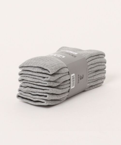 PRO CLUB (プロクラブ)の「【PRO CLUB】Heavyweight Crew Socks(3pairs) 3足セット クルーソックス P-183CR UNTR(ソックス/靴下・メンズ・ホワイト/ブラック/グレー・L/M)」の4枚目の写真