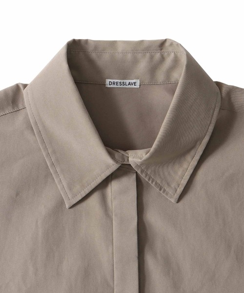 DRESSLAVE(ドレスレイブ)の「peach big shirt(ピーチスキンビッグシャツ)(シャツ/ブラウス・レディース・ブラック/グレイッシュベージュ・38)」の11枚目の写真