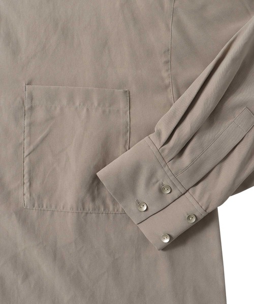 DRESSLAVE(ドレスレイブ)の「peach big shirt(ピーチスキンビッグシャツ)(シャツ/ブラウス・レディース・ブラック/グレイッシュベージュ・38)」の12枚目の写真