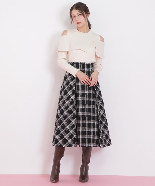 JILL by JILL STUART(ジルバイジルスチュアート)の「◇ロービングチェック(スカート・レディース・ホワイト系その他/ブラック系その他・MEDIUM/SMALL)」の3枚目の写真
