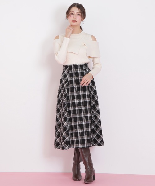 JILL by JILL STUART(ジルバイジルスチュアート)の「◇ロービングチェック(スカート・レディース・ホワイト系その他/ブラック系その他・MEDIUM/SMALL)」の4枚目の写真