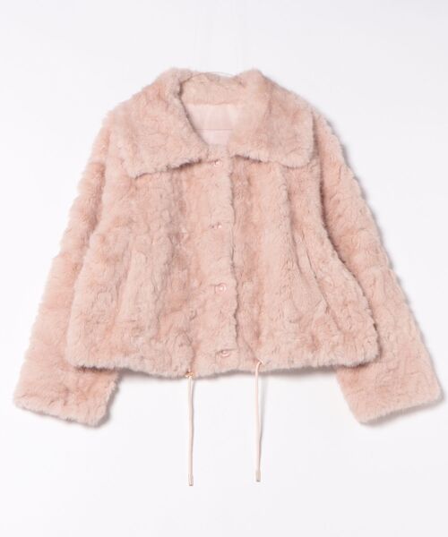 Anely(アネリー)の「ビッグカラー ドローコード付き コンパクト ファー ジャケット(その他アウター・レディース・ブラック/ベージュ/ピンク・FREE)」の17枚目の写真