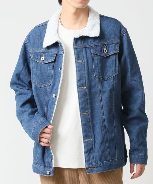 ARCADE(アーケード)の「裏ボアデニムジャケット / トラッカージャケット(デニムジャケット・メンズ・インディゴブルー/ブラック/ライトブルー・M/L/XL)」の3枚目の写真