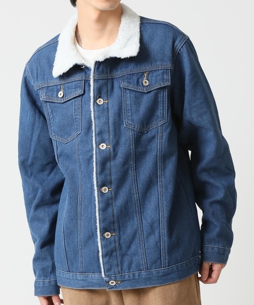 ARCADE(アーケード)の「裏ボアデニムジャケット / トラッカージャケット(デニムジャケット・メンズ・インディゴブルー/ブラック/ライトブルー・M/L/XL)」の9枚目の写真