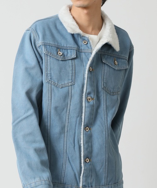 ARCADE(アーケード)の「裏ボアデニムジャケット / トラッカージャケット(デニムジャケット・メンズ・インディゴブルー/ブラック/ライトブルー・M/L/XL)」の20枚目の写真