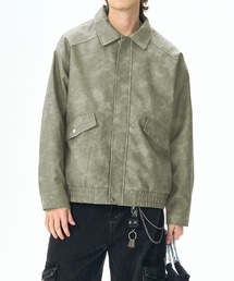 aimoha(�A�C���n)�̃t�F�C�N�X�G�[�h �W�b�v�W���P�b�g/Faux suede zip jacket(�u���]��)