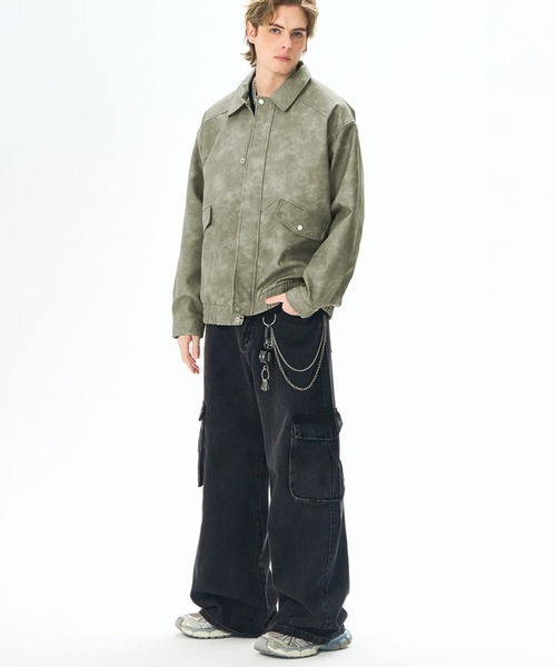 aimoha（アイモハ）の「フェイクスエード ジップジャケット/Faux suede zip jacket（ブルゾン・メンズ・ダークグレー/ブラウン/グリーン・LARGE/X-LARGE/MEDIUM）」の7枚目の写真