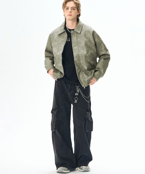 aimoha（アイモハ）の「フェイクスエード ジップジャケット/Faux suede zip jacket（ブルゾン・メンズ・ダークグレー/ブラウン/グリーン・LARGE/X-LARGE/MEDIUM）」の8枚目の写真