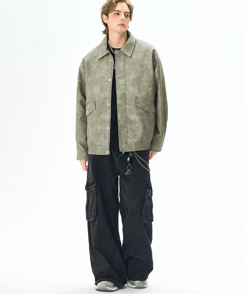 aimoha（アイモハ）の「フェイクスエード ジップジャケット/Faux suede zip jacket（ブルゾン・メンズ・ダークグレー/ブラウン/グリーン・LARGE/X-LARGE/MEDIUM）」の9枚目の写真