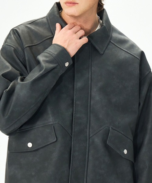 aimoha（アイモハ）の「フェイクスエード ジップジャケット/Faux suede zip jacket（ブルゾン・メンズ・ダークグレー/ブラウン/グリーン・LARGE/X-LARGE/MEDIUM）」の11枚目の写真