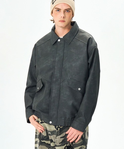 aimoha（アイモハ）の「フェイクスエード ジップジャケット/Faux suede zip jacket（ブルゾン・メンズ・ダークグレー/ブラウン/グリーン・LARGE/X-LARGE/MEDIUM）」の12枚目の写真