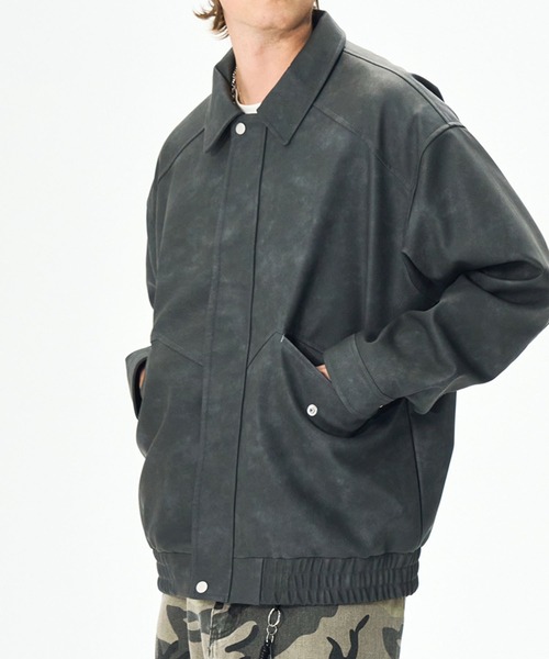 aimoha（アイモハ）の「フェイクスエード ジップジャケット/Faux suede zip jacket（ブルゾン・メンズ・ダークグレー/ブラウン/グリーン・LARGE/X-LARGE/MEDIUM）」の13枚目の写真