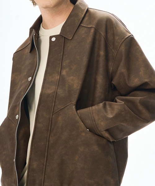 aimoha（アイモハ）の「フェイクスエード ジップジャケット/Faux suede zip jacket（ブルゾン・メンズ・ダークグレー/ブラウン/グリーン・LARGE/X-LARGE/MEDIUM）」の20枚目の写真