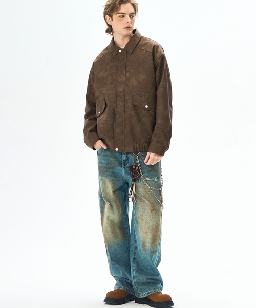 aimoha（アイモハ）の「フェイクスエード ジップジャケット/Faux suede zip jacket（ブルゾン・メンズ・ダークグレー/ブラウン/グリーン・LARGE/X-LARGE/MEDIUM）」の22枚目の写真