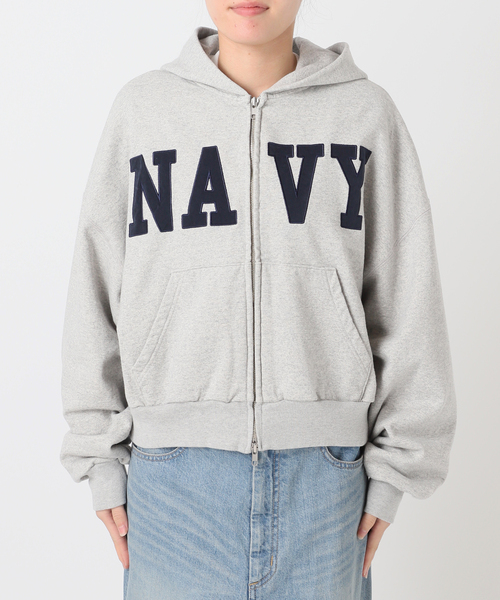 INSCRIRE /アンスクリア】Navy Zip Hoodie：パーカー（パーカー