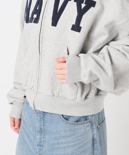 INSCRIRE /アンスクリア】Navy Zip Hoodie：パーカー（パーカー