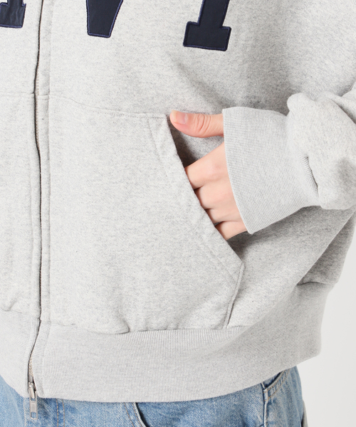 INSCRIRE /アンスクリア】Navy Zip Hoodie：パーカー（パーカー