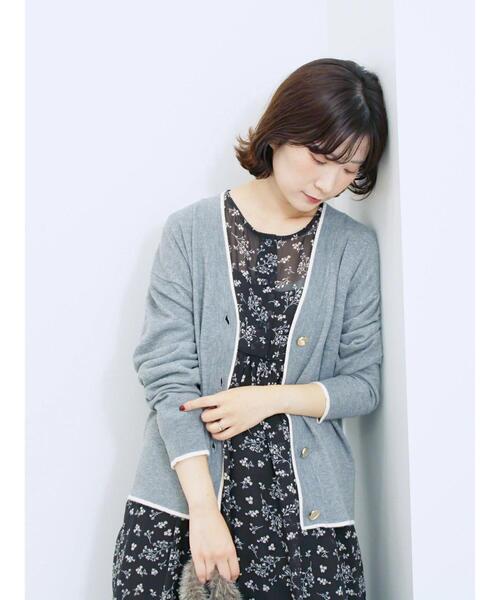 ◎ラインニットカーディガン（カーディガン/ボレロ）｜Samansa Mos2