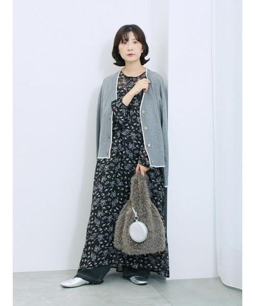 Samansa Mos2 blue(サマンサモスモスブルー)の「◎ラインニットカーディガン(カーディガン/ボレロ・レディース・ネイビー/キャメル/チャコールグレー・F)」の4枚目の写真