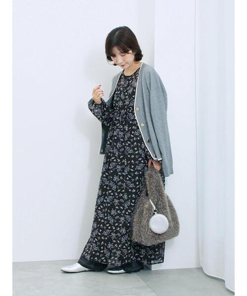 Samansa Mos2 blue(サマンサモスモスブルー)の「◎ラインニットカーディガン(カーディガン/ボレロ・レディース・ネイビー/キャメル/チャコールグレー・F)」の7枚目の写真