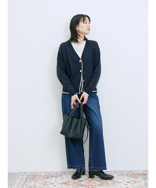 Samansa Mos2 blue(サマンサモスモスブルー)の「◎ラインニットカーディガン(カーディガン/ボレロ・レディース・ネイビー/キャメル/チャコールグレー・F)」の13枚目の写真