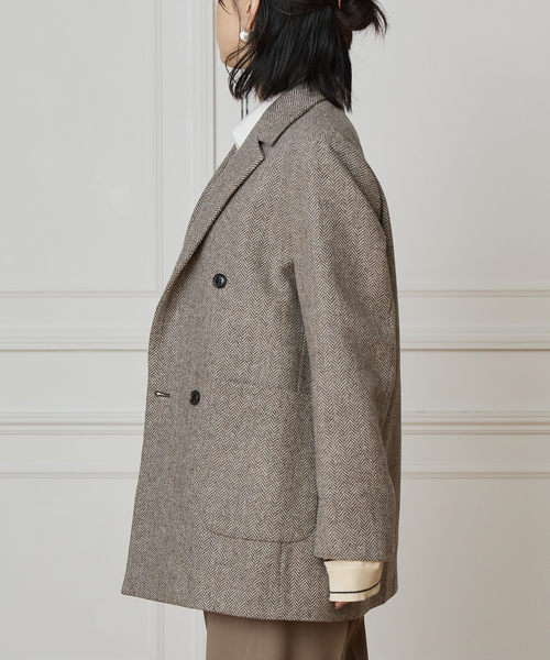 IENA LA BOUCLE（イエナラブークル）の「IENA LA BOUCLE ヘリンボーンジャケット（テーラードジャケット・レディース・チョコ・FREE）」の2枚目の写真