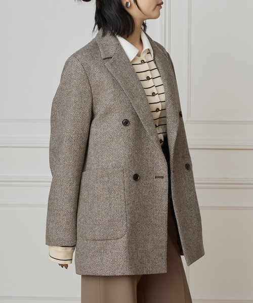 IENA LA BOUCLE（イエナラブークル）の「IENA LA BOUCLE ヘリンボーンジャケット（テーラードジャケット・レディース・チョコ・FREE）」の3枚目の写真