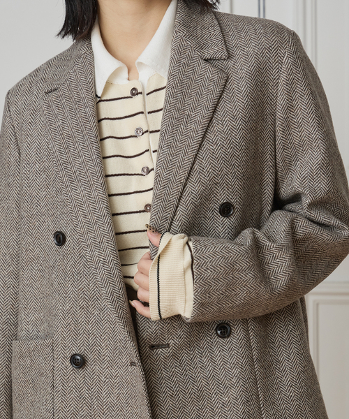 セール】IENA LA BOUCLE ヘリンボーンジャケット（テーラード