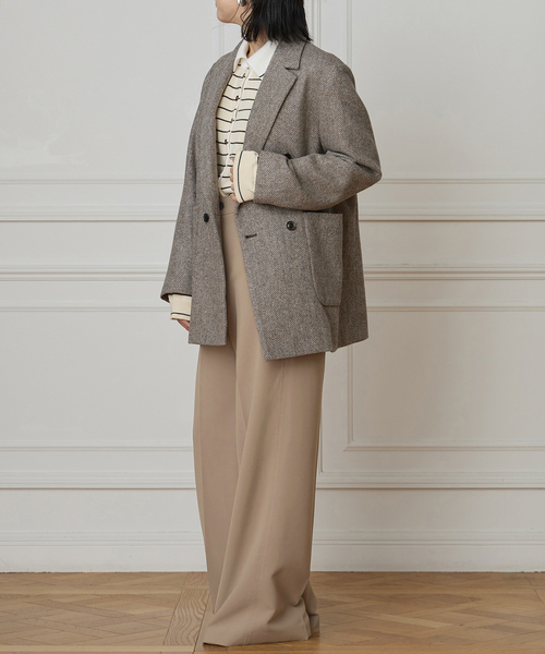 IENA LA BOUCLE（イエナラブークル）の「IENA LA BOUCLE ヘリンボーンジャケット（テーラードジャケット・レディース・チョコ・FREE）」の7枚目の写真