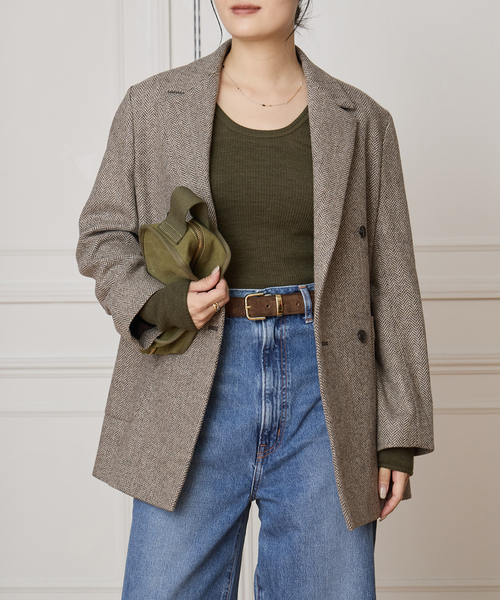 IENA LA BOUCLE（イエナラブークル）の「IENA LA BOUCLE ヘリンボーンジャケット（テーラードジャケット・レディース・チョコ・FREE）」の9枚目の写真