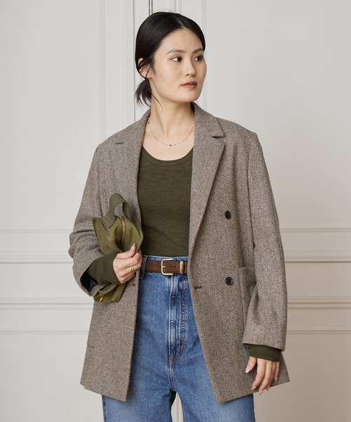 セール】IENA LA BOUCLE ヘリンボーンジャケット（テーラード