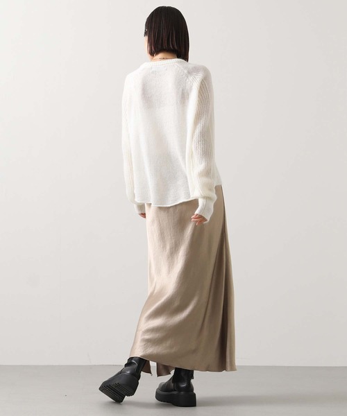 audrey and john wad(オードリーアンドジョンワッド)の「モヘア混ビスチェ片畦柄ニット(ニット/セーター・レディース・オフホワイト/トップグレー・FREE)」の5枚目の写真