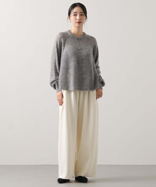 audrey and john wad(オードリーアンドジョンワッド)の「モヘア混ビスチェ片畦柄ニット(ニット/セーター・レディース・オフホワイト/トップグレー・FREE)」の13枚目の写真