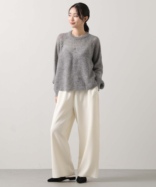 audrey and john wad(オードリーアンドジョンワッド)の「モヘア混ビスチェ片畦柄ニット(ニット/セーター・レディース・オフホワイト/トップグレー・FREE)」の16枚目の写真