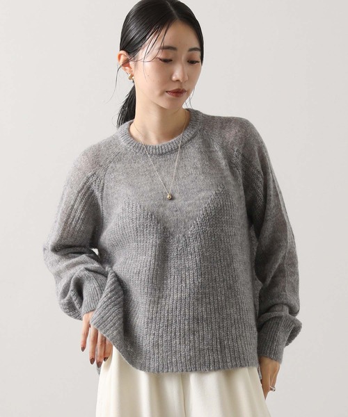 audrey and john wad(オードリーアンドジョンワッド)の「モヘア混ビスチェ片畦柄ニット(ニット/セーター・レディース・オフホワイト/トップグレー・FREE)」の20枚目の写真