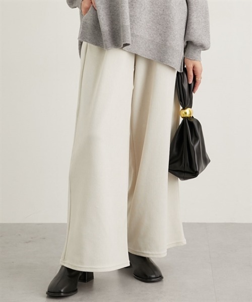 nissen（ニッセン）の「モールコールゆるっとイージーパンツ（その他パンツ・レディース・ブラック/アイボリー/ブラウン・M/L）」の2枚目の写真