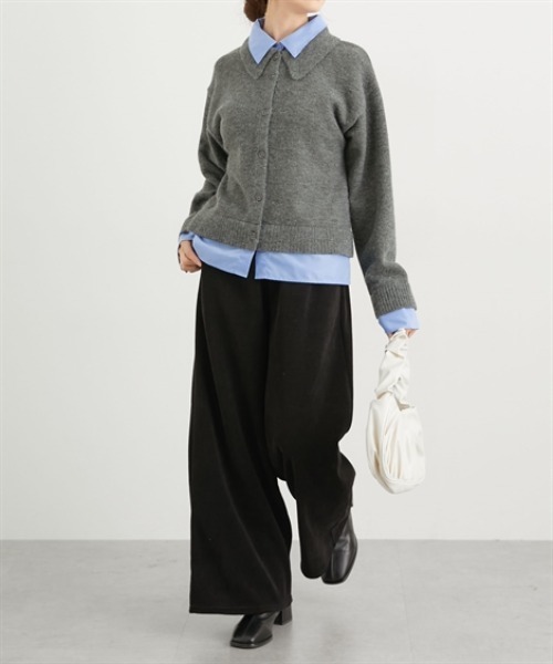 nissen（ニッセン）の「モールコールゆるっとイージーパンツ（その他パンツ・レディース・ブラック/アイボリー/ブラウン・M/L）」の9枚目の写真