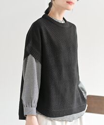 rps(アールピーエス)のニットベスト×ブラウスアンサンブル(アンサンブル)