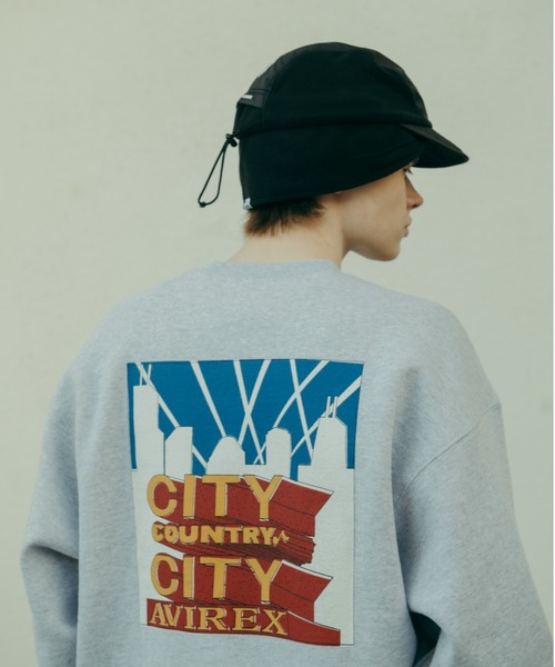 CITY COUNTRY CITY(シティーカントリーシティー)の「CITY COUNTRY CITY×AVIREX/シティーカントリーシティー×アヴィレックス/AVIREX×CCC SIGNATURE CREW SWEAT(スウェット・メンズ・グレー/ブラック・L/M)」の4枚目の写真