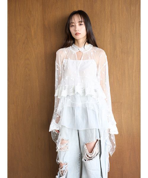 SNIDEL（スナイデル）の「シアーティペット（ベルト・レディース・ホワイト/ブラック・F）」の10枚目の写真