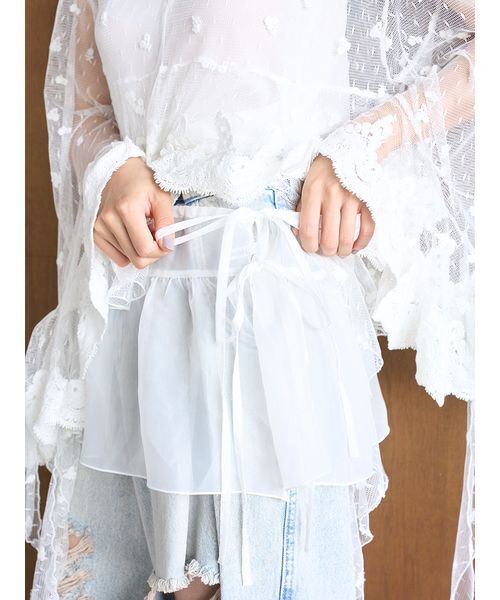 SNIDEL（スナイデル）の「シアーティペット（ベルト・レディース・ホワイト/ブラック・F）」の12枚目の写真