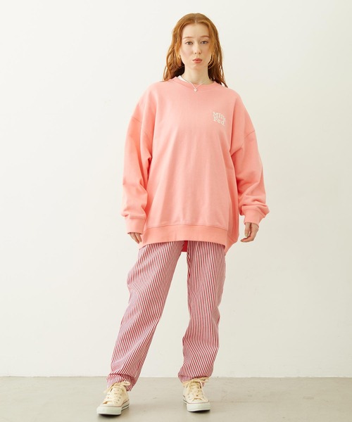 MILKFED.（ミルクフェド）の「MILKFED. PLAID LOGO WIDE CREW SWEAT（スウェット・レディース・オフホワイト/ブラック/ピンク・L/M）」の12枚目の写真