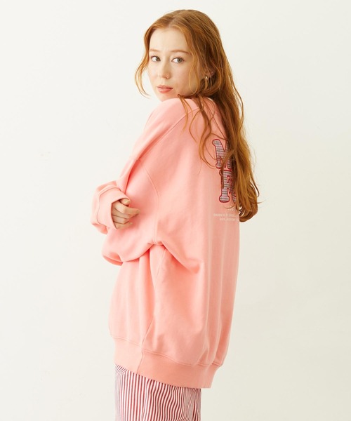 MILKFED.（ミルクフェド）の「MILKFED. PLAID LOGO WIDE CREW SWEAT（スウェット・レディース・オフホワイト/ブラック/ピンク・L/M）」の11枚目の写真