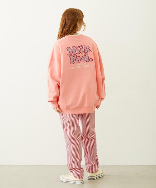 MILKFED.（ミルクフェド）の「MILKFED. PLAID LOGO WIDE CREW SWEAT（スウェット・レディース・オフホワイト/ブラック/ピンク・L/M）」の14枚目の写真