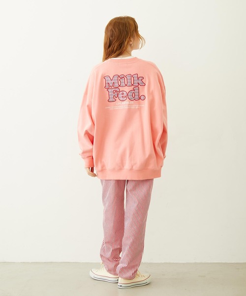 MILKFED.（ミルクフェド）の「MILKFED. PLAID LOGO WIDE CREW SWEAT（スウェット・レディース・オフホワイト/ブラック/ピンク・L/M）」の15枚目の写真
